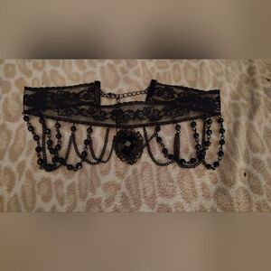 Elegant Women's Black Lace Gothic Style Choker Necklace For Sale!